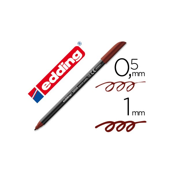Rotulador edding punta fibra 1200 marron oscuro n. 18 -punta redonda 0.5 mm. Rotulador edding punta fibra 1200 marron oscuro n. 18 -punta redonda 0.5 mm.