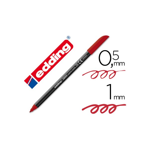Rotulador edding punta fibra 1200 rojo ingles n.28 -punta redonda 0.5 mm. Rotulador edding punta fibra 1200 rojo ingles n.28 -punta redonda 0.5 mm.