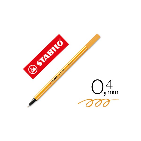 Rotulador stabilo punta de fibra point 88 albaricoque 0,4 mm. Rotulador stabilo punta de fibra point 88 albaricoque 0,4 mm.