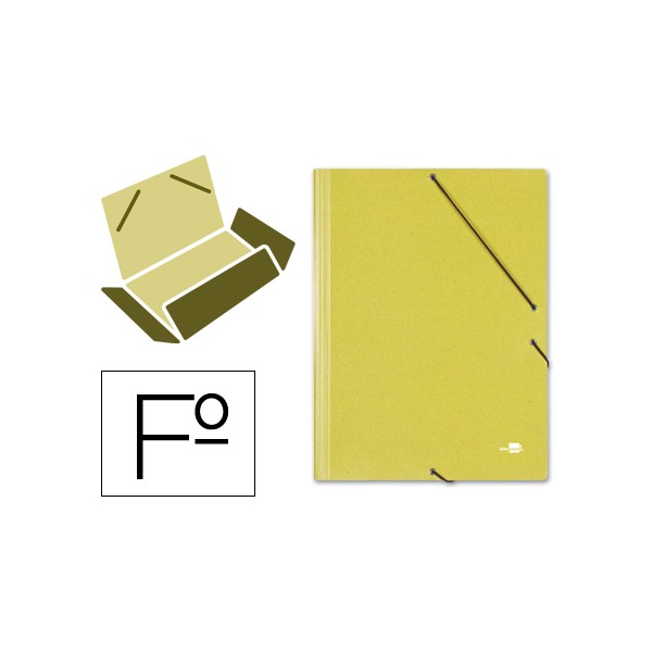 Carpeta liderpapel gomas folio 3 solapas carton simil prespan amarilla. Carpeta liderpapel gomas folio 3 solapas carton simil prespan amarilla.