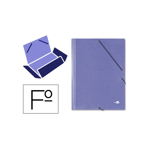 Carpeta liderpapel gomas folio 3 solapas carton simil prespan azul. Carpeta liderpapel gomas folio 3 solapas carton simil prespan azul.