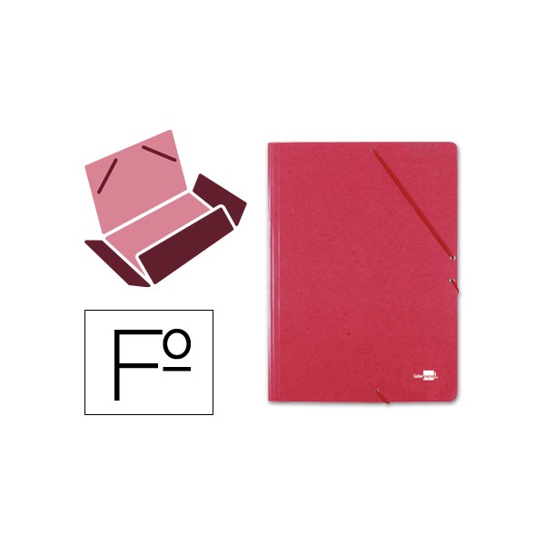 Carpeta liderpapel gomas folio 3 solapas carton simil prespan roja. Carpeta liderpapel gomas folio 3 solapas carton simil prespan roja.