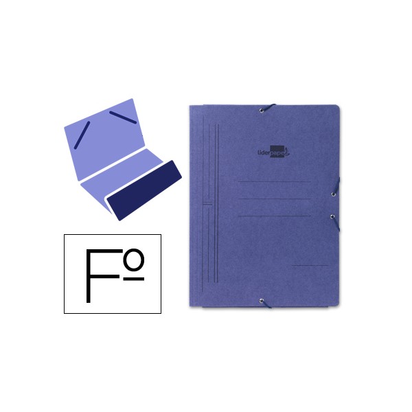 Carpeta liderpapel gomas folio bolsa carton pintado azul. Carpeta liderpapel gomas folio bolsa carton pintado azul.