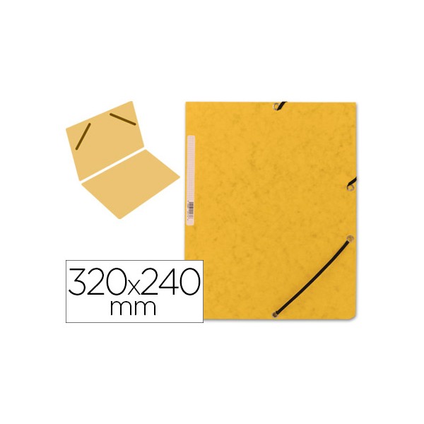 Carpeta q-connect gomas kf00454 carton simil-prespan 320x243 mm lomo de 3 cm color amarilla. Carpeta q-connect gomas kf00454 carton simil-prespan 320x243 mm lomo de 3 cm color amarilla.
