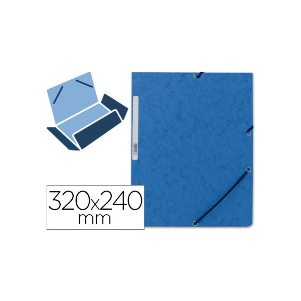 Carpeta q-connect gomas kf02167 carton simil-prespan solapas 320x243 mm azul. Carpeta q-connect gomas kf02167 carton simil-prespan solapas 320x243 mm azul.