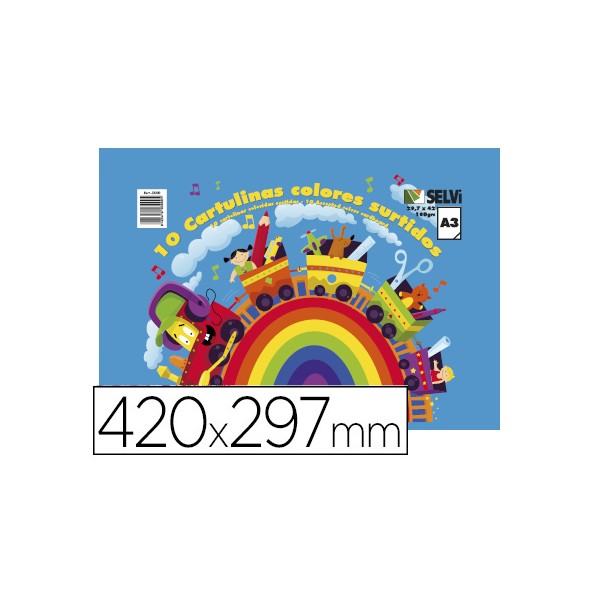Bloc trabajos manuales cartulina 297x420mm 10 hojas colores surtidos. Bloc trabajos manuales cartulina 297x420mm 10 hojas colores surtidos.