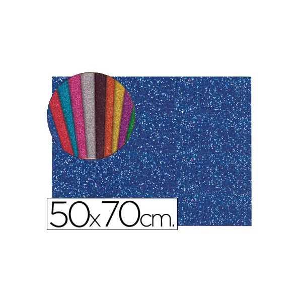 Goma eva con purpurina liderpapel 50x70cm 60g/m2 espesor 2mm azul oscuro. Goma eva con purpurina liderpapel 50x70cm 60g/m2 espesor 2mm azul oscuro.