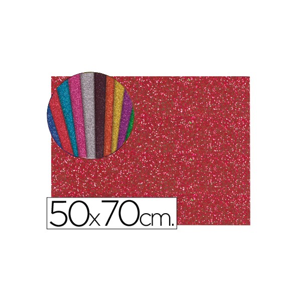 Goma eva con purpurina liderpapel 50x70cm 60g/m2 espesor 2mm rojo. Goma eva con purpurina liderpapel 50x70cm 60g/m2 espesor 2mm rojo.