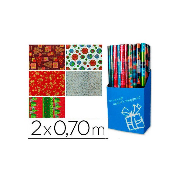 Papel fantasia navidad holografico rollo de 1,50x0,70 mt surtidos. Papel fantasia navidad holografico rollo de 1,50x0,70 mt surtidos.