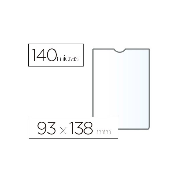 Funda portadocumento esselte plastico transparente q40 micras tamaño 93x138 mm. Funda portadocumento esselte plastico transparente q40 micras tamaño 93x138 mm.