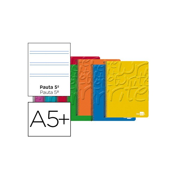 Cuaderno espiral liderpapel cuarto write tapa blanda 40h 60 gr pauta 2,5mm con margen colores surtidos. Cuaderno espiral liderpapel cuarto write tapa blanda 40h 60 gr pauta 2,5mm con margen colores surtidos.