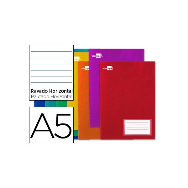 Libreta liderpapel write a5 32 hojas 60g/m2 horizontal con margen. Libreta liderpapel write a5 32 hojas 60g/m2 horizontal con margen.