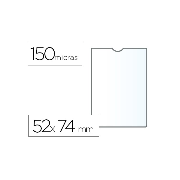 Funda portadocumento q-connect din a8 150 micras pvc transparente con uñero 52x74 mm. Funda portadocumento q-connect din a8 150 micras pvc transparente con uñero 52x74 mm.