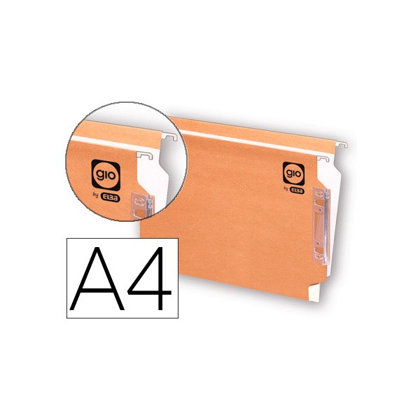 Carpeta colgante gio din a4 visor lateral tamaño 330x275x345 mm. Carpeta colgante gio din a4 visor lateral tamaño 330x275x345 mm.