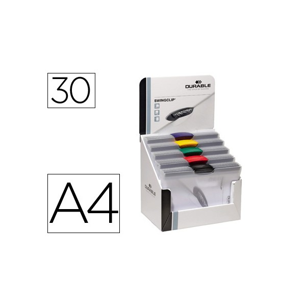 Carpeta swingclip dossier pinza lateral y giratoria din a4 capacidad 30h colores surtidos. Carpeta swingclip dossier pinza lateral y giratoria din a4 capacidad 30h colores surtidos.
