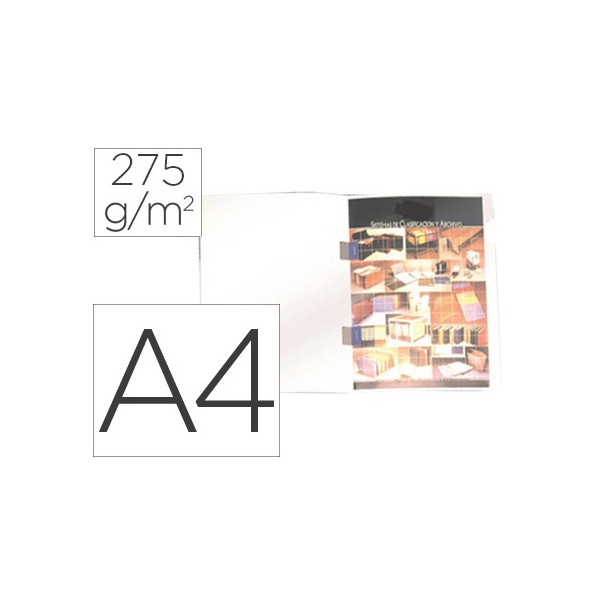 Subcarpeta plastificada gio din a4 blanca con cubre grapas 275 g/m. Subcarpeta plastificada gio din a4 blanca con cubre grapas 275 g/m.