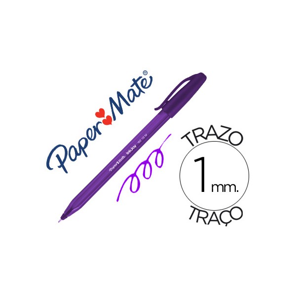 Boligrafo paper mate inkjoy 100 punta media trazo 1 mm morado. Boligrafo paper mate inkjoy 100 punta media trazo 1 mm morado.