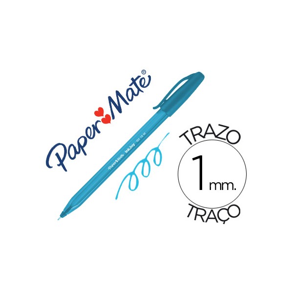 Boligrafo paper mate inkjoy 100 punta media trazo 1 mm turquesa. Boligrafo paper mate inkjoy 100 punta media trazo 1 mm turquesa.