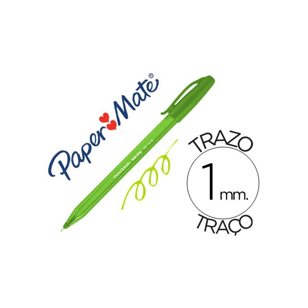 Boligrafo paper mate inkjoy 100 punta media trazo 1 mm verde lima. Boligrafo paper mate inkjoy 100 punta media trazo 1 mm verde lima.