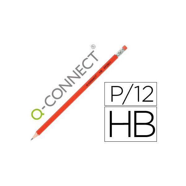 Lapices de grafito q-connect hexagonal con goma n.2 hb. Lapices de grafito q-connect hexagonal con goma n.2 hb.