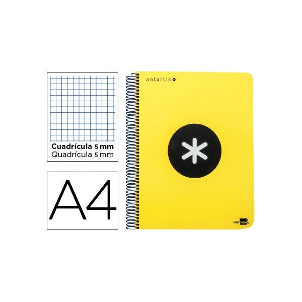 Cuaderno espiral liderpapel a4 micro antartik tapa plastico 120h 100 gr cuadro 5mm 5 bandas 4 taladros amarillo. Cuaderno espiral liderpapel a4 micro antartik tapa plastico 120h 100 gr cuadro 5mm 5 bandas 4 taladros amarillo.