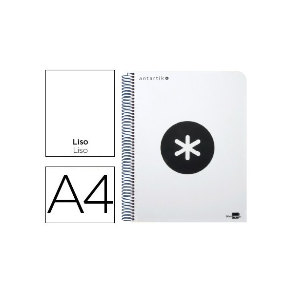 Cuaderno espiral liderpapel a4 micro antartik tapa plastico 120h 100 gr liso con bandas 4 taladros blanco. Cuaderno espiral liderpapel a4 micro antartik tapa plastico 120h 100 gr liso con bandas 4 taladros blanco.