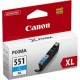 Cartucho ORIGINAL CANON CLI 551XL CYAN para impresoras PIXMA iP7250 / MG5450 / MG6350