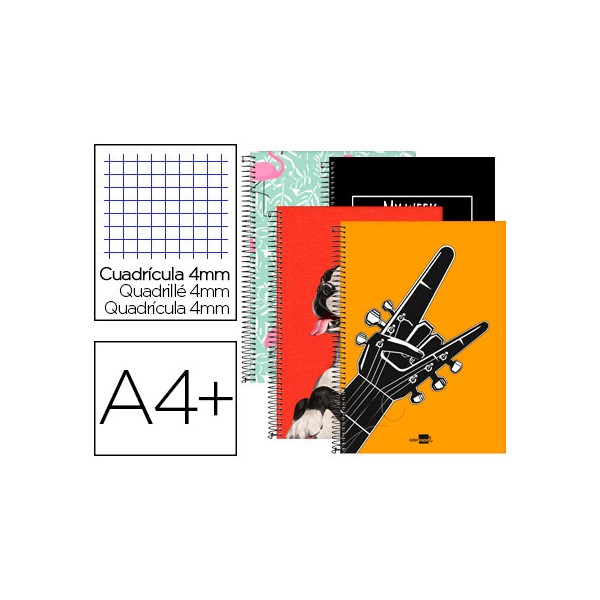 Cuaderno espiral liderpapel folio 80h cuadro 4mm con margen tapa blanda 60 gr fantasia 2017 pop art. Cuaderno espiral liderpapel folio 80h cuadro 4mm con margen tapa blanda 60 gr fantasia 2017 pop art.