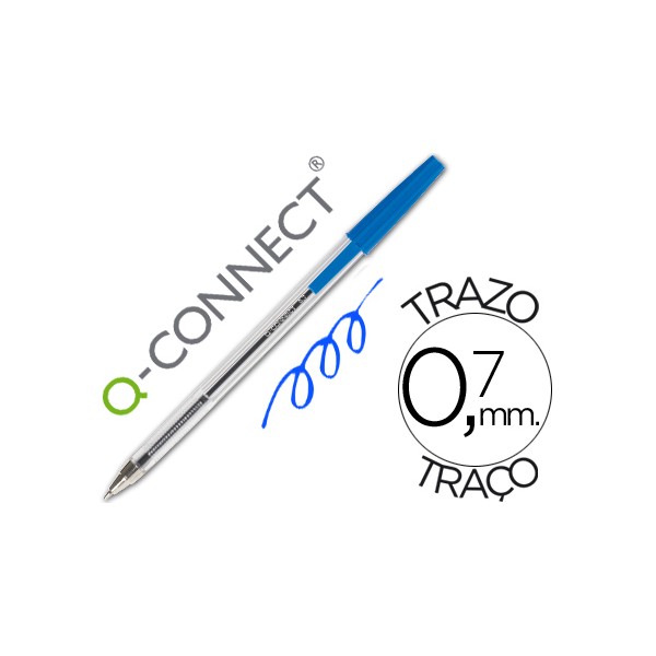 Boligrafo transparente q-connect azul medio kf26039. Boligrafo transparente q-connect azul medio kf26039.