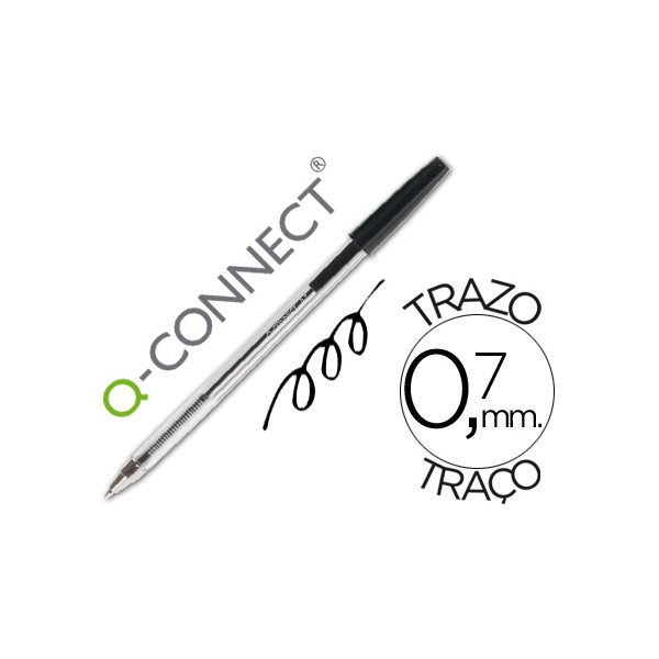 Boligrafo transparente q-connect negro medio kf26040. Boligrafo transparente q-connect negro medio kf26040.