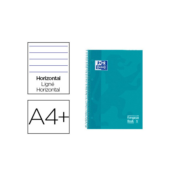 Cuaderno espiral oxford ebook 1 tapa extradura din a4+ 80 h horizontal aqua intenso touch. Cuaderno espiral oxford ebook 1 tapa extradura din a4+ 80 h horizontal aqua intenso touch.