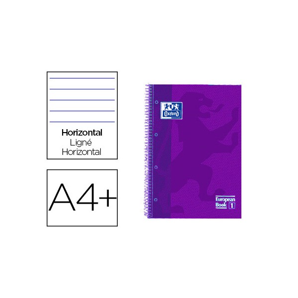 Cuaderno espiral oxford ebook 1 tapa extradura din a4+ 80 h horizontal lila touch. Cuaderno espiral oxford ebook 1 tapa extradura din a4+ 80 h horizontal lila touch.