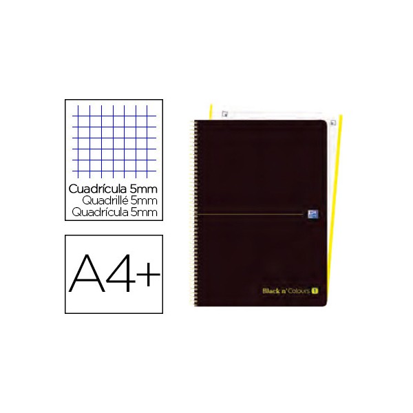 Cuaderno espiral oxford ebook 1 tapa plastico din a4+ 80 h cuadricula 5 mm black'n colors lima. Cuaderno espiral oxford ebook 1 tapa plastico din a4+ 80 h cuadricula 5 mm black'n colors lima.