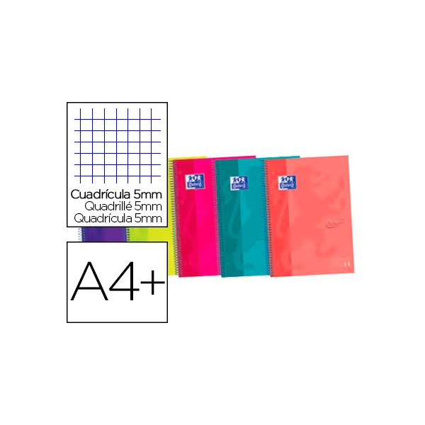 Cuaderno espiral oxford ebook 4 tapa extradura din a5+ 120 h cuadricula 5 mm colores surtidos touch. Cuaderno espiral oxford ebook 4 tapa extradura din a5+ 120 h cuadricula 5 mm colores surtidos touch.