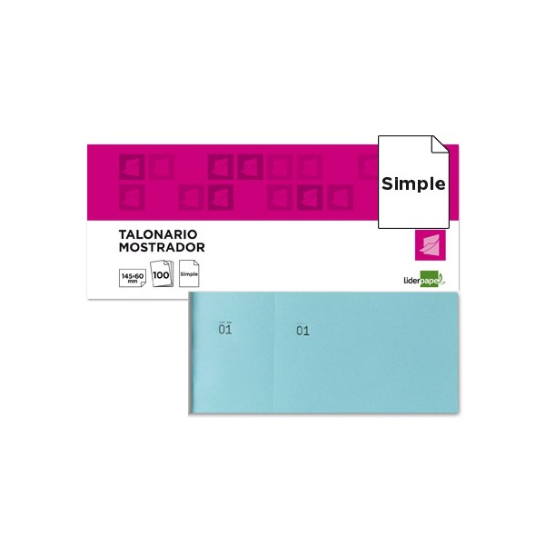 Talonario liderpapel mostrador 60x145 mm tl03 celeste con matriz. Talonario liderpapel mostrador 60x145 mm tl03 celeste con matriz.