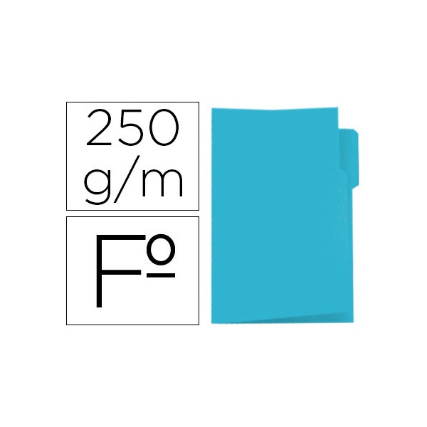 Subcarpeta cartulina gio folio pestaña izquierda 250 g/m2 azul. Subcarpeta cartulina gio folio pestaña izquierda 250 g/m2 azul.