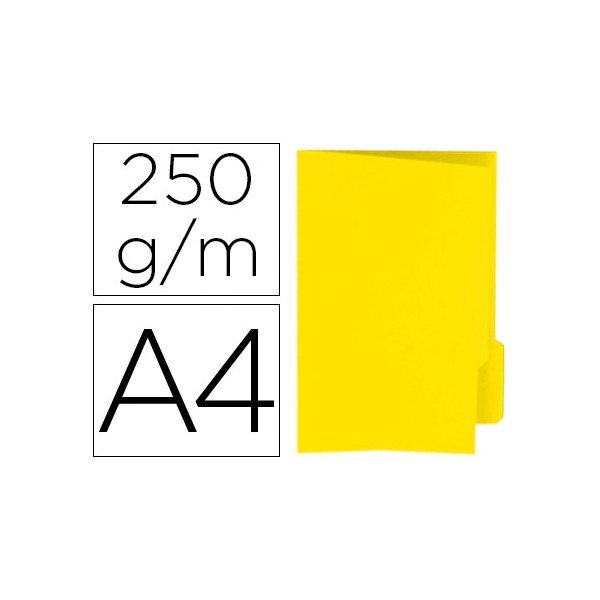 Subcarpeta cartulina gio din a4 pestaña derecha 250 g/m2 amarillo. Subcarpeta cartulina gio din a4 pestaña derecha 250 g/m2 amarillo.