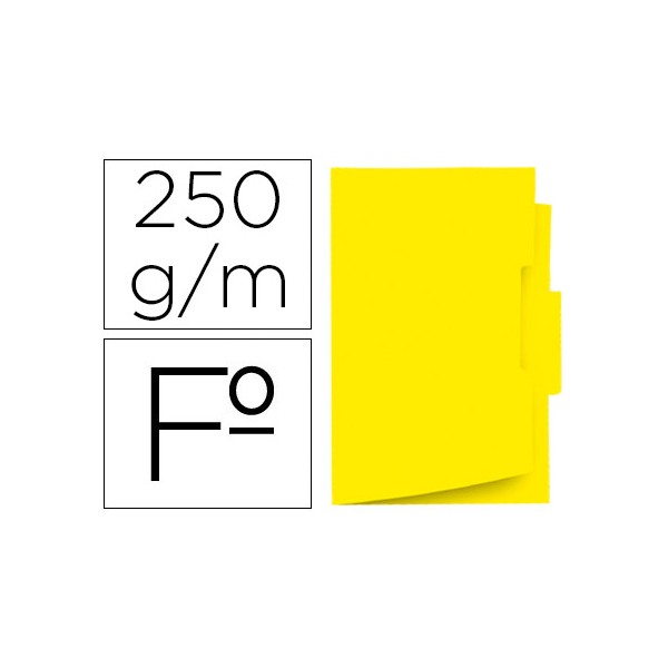 Subcarpeta cartulina gio folio pestaña central 250 g/m2 amarillo. Subcarpeta cartulina gio folio pestaña central 250 g/m2 amarillo.