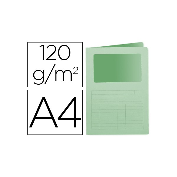 Subcarpeta cartulina q-connect din a4 verde con ventana transparente 120 gr. Subcarpeta cartulina q-connect din a4 verde con ventana transparente 120 gr.