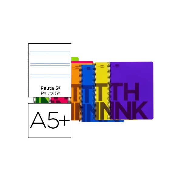 Cuaderno espiral liderpapel cuarto think tapa plastico 80h 80 gr pauta estrecha 2,5mm con margen colores surti. Cuaderno espiral liderpapel cuarto think tapa plastico 80h 80 gr pauta estrecha 2,5mm con margen colores surti.