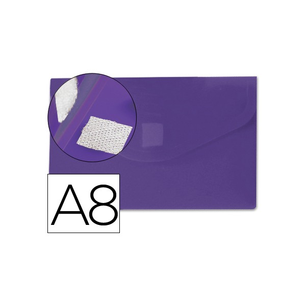 Carpeta liderpapel dossier broche polipropileno din a8 violeta con cierre de velcro. Carpeta liderpapel dossier broche polipropileno din a8 violeta con cierre de velcro.