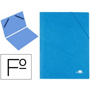 Carpeta liderpapel gomas carton simil-prespan sencilla folio azul