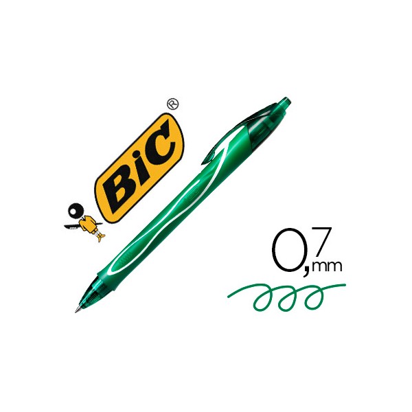 Boligrafo bic gelocity quick dry retractil tinta gel verde punta de 0,7 mm. Boligrafo bic gelocity quick dry retractil tinta gel verde punta de 0,7 mm.