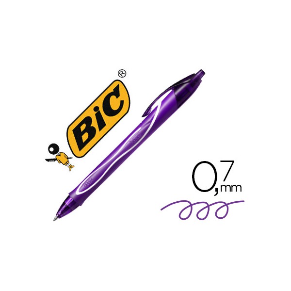 Boligrafo bic gelocity quick dry retractil tinta gel purpura punta de 0,7 mm. Boligrafo bic gelocity quick dry retractil tinta gel purpura punta de 0,7 mm.