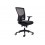 Silla rocada de oficina con brazos tapizada en tela ingnifuga y respaldo en polimero color negro.	