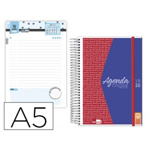 Agenda escolar liderpapel 19-20 college din-a5 bilingue 