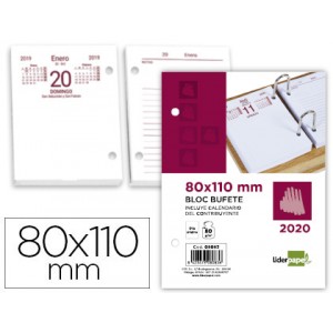 Bloc bufete liderpapel 80x110 mm 2020 papel 80 gr texto en castellano.