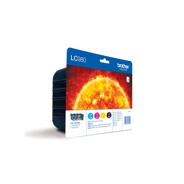 Brother LC-980 Rainbow pack (4 Couleurs) cartouche d'encre original. Brother LC-980 Rainbow pack (4 Couleurs) cartouche d'encre original.