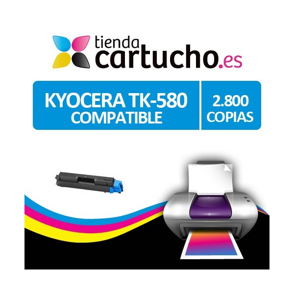 Toner CYAN KYOCERA TK 580 compatible pour imprimantes KYOCERA FS-C5150DN Toner CYAN KYOCERA TK 580 compatible pour imprimantes KYOCERA FS-C5150DN
