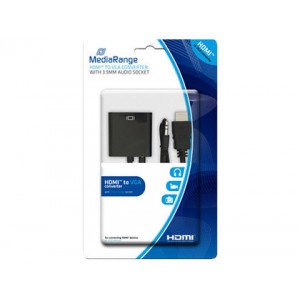 Cable hdmi a vga jack 3.5 mm mediarange negro